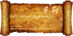 Göckler Szabina névjegykártya